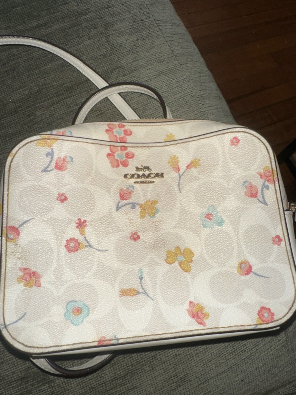 Coach Cream Floral Signature Crossbody with Pastel Accents